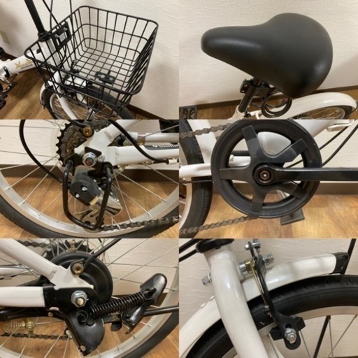 AIJYU THREE STONE 20inc  6速ギア 折り畳み ミニベロ 買物 街乗り ホワイトカラー