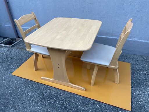 2人用 ダイニングテーブル セット ニトリ DT メジャー5 90 NA 900x800x700mm 回転式チェア 椅子