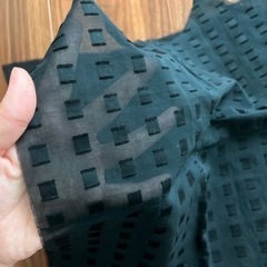 布　生地　黒　水色　はぎれの画像