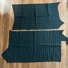 布　生地　黒　水色　はぎれの画像