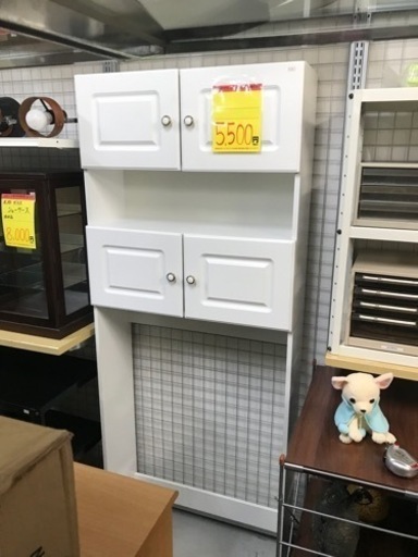 ※終了※珍しい★木製ランドリーラック 洗濯機上収納 ホワイト家具