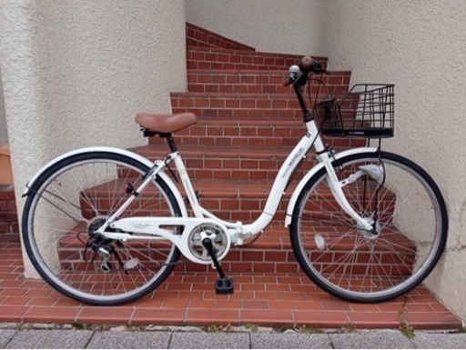 【26インチ自転車】折りたたみ　6段変速　LEDオートライト付　リヤタイヤ新品❗️若林自転車　浜大津店　SALE中❗️