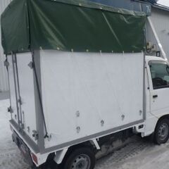 スバル サンバー 4WD MT エアコン付 軽貨物仕様 幌新品 諸費用コミコミ 車検２年満タンの画像