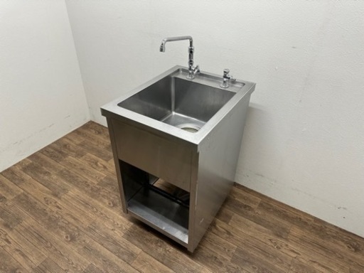 業務用　ステンレス　１槽シンク流し台　蛇口付き　店舗　飲食店　厨房　W４７０ｘD６００ｘH８００ｍｍ
