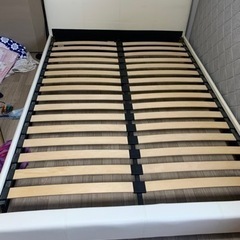 ホワイトのダブルベッド！良品！の画像