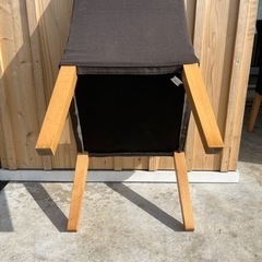 無印良品　チェア（本体）＋　カバー（ブラウン）の4脚セット の画像