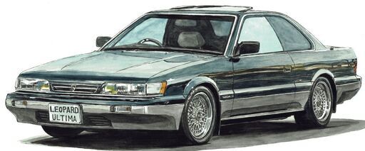NC-414 NISSAN レパードアルティマV30/NISSAN レパードXS-Ⅱ 限定版画 直筆サイン有 額装済 作家 平右ヱ門
