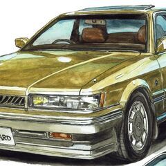 NC-415 NISSAN レパードアルティマV30/NISSAN レパードXS-Ⅱ 限定版画 直筆サイン有 額装済 作家 平右ヱ門の画像