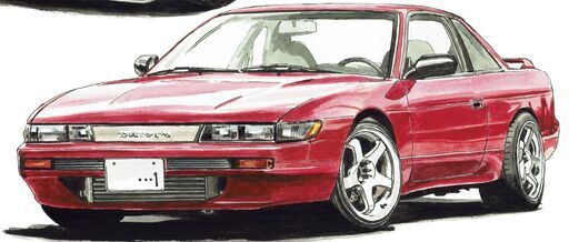 NC-416 NISSAN レパードXS-Ⅱ/NISSAN シルビア2000K'sクーペ 限定版画 直筆サイン有 額装済 作家 平右ヱ門