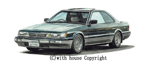 NC-417 NISSAN レパードアルティマV30 限定版画 直筆サイン有 額装済 作家 平右ヱ門
