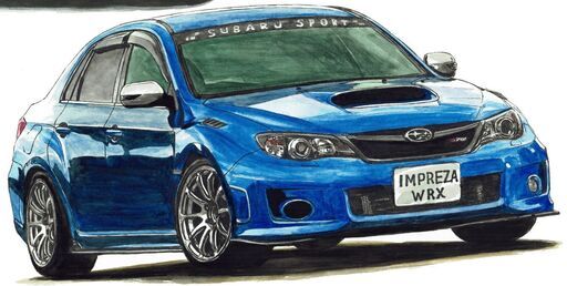NC-418 スバルBRZ S WR/スバルWRX ST 限定版画 直筆サイン有 額装済 作家 平右ヱ門
