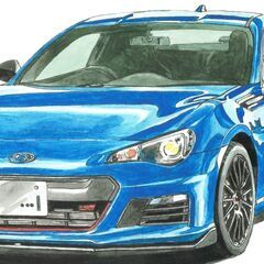 NC-419 スバルBRZ S WR/スバルWRX ST 限定版画 直筆サイン有 額装済 作家 平右ヱ門の画像