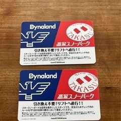 ダイナランドと高鷲スノーパークの引換不要リフト券2枚セット ダイナランドと高鷲スノーパークの引換不要リフト券2枚セット 高鷲