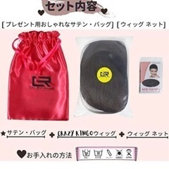ウィッグ セミロングかつらネット付き（ブラックブラウン)の画像