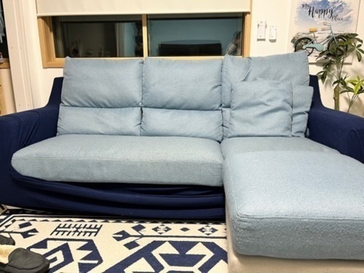 トリプルソファ　定価15万　オットマン付き　ハイバック　