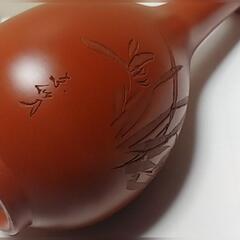 万古焼　か　常滑焼　朱泥　花瓶　一輪挿し　未使用　骨董品の画像