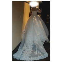 ウエディングドレス  使用回数１回 美品 必要なもの全部セット クリーニング済 162cm前後の方に最適 白 ホワイト 二次会 前撮り 結婚式/二次会ドレス 実物画像あり 海外挙式 ウェディングドレス ライトドレス ファスナー 花嫁ドレス ロングドレス 後撮り 結婚式 スレンダードレス ノースリーブ ボートネック ビーチフォート ドレス パーティードレス クリーニング済 返品可 試着可 東京都内受け渡し の画像