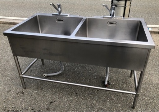 ⭐︎中古品　2槽シンク　1500×750×860mm　厨房用品⭐︎