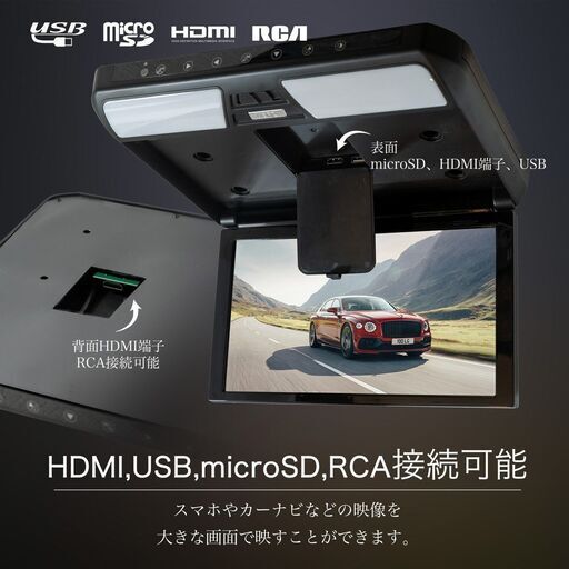 フリップダウンモニター ワゴンR/ワゴンRスティングレー ハスラー 11.6インチ液晶モニター + 取付キット