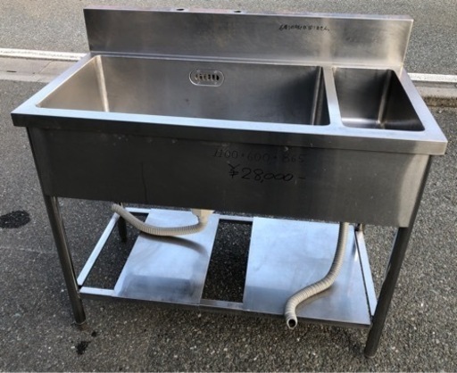 ⭐︎中古品　ゴミ入れ付き1槽シンク　1100×600×865mm   厨房用品⭐︎