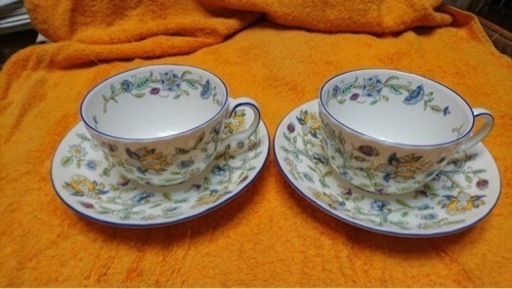 未使用美品　MINTON ハドンホール　ブルー　マグ　2客セット