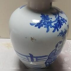 東南窯　古物　染付一輪挿し　骨董品の画像