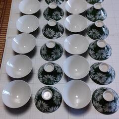 緑色茶碗40個の画像