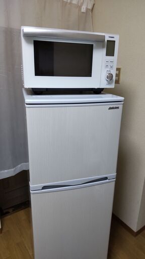 【直接引き取り希望】未使用品 アビテラックス ２ドア冷蔵庫 AR-143E \u0026 ツインバード オーブンレンジ DR-E861W