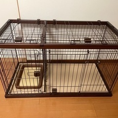 ペティオ (Petio) トイレのしつけが出来る ドッグルームサークル ブラウン レギュラーの画像