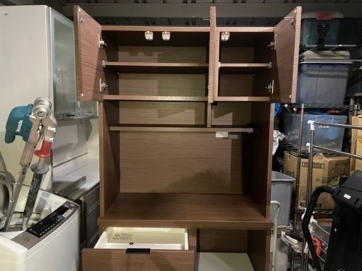 最終値下げ☆美品　ニトリ　90cm幅　上下分割可能　キッチンボード　茶