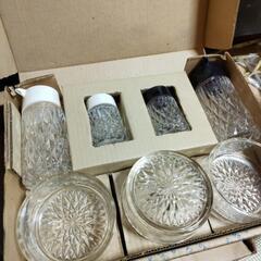 (お譲り先決定)【未使用・昭和レトロ】ガラス製食器 無料で差し上げます