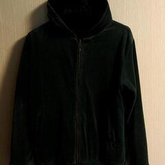 リバーシブルパーカー　黒　青緑　メンズ　M　ブラック　ブルーグリーンの画像