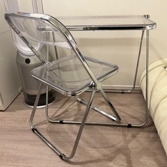 クリア　テーブル+チェアセットの画像