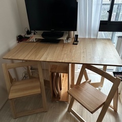 早い者勝ち】ダイニング5点セット 折りたたみテーブル チェア4脚