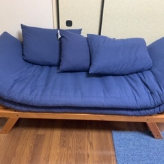 ソファーベッド　ネイビー