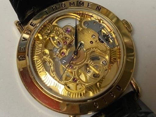 REVUE THOMMEN  3160 スケルトン文字盤 手巻き 機械式 腕時計 稼働品 ラウンドフェイス 