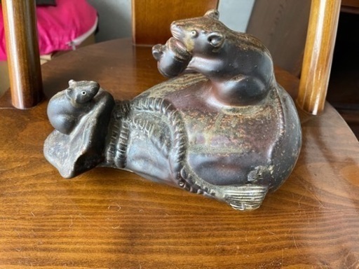 備前焼き　ネズミ　鼠