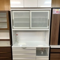 【リサイクルサービス八光　田上店　配達・設置OK】㈱ユーアイ　エナメルホワイト大型食器棚