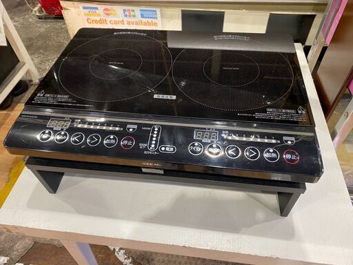 【愛品館市原店】山善 2020年製 2口IHクッキングヒーター YEM-W1456（B）【愛市IFC031498-104】