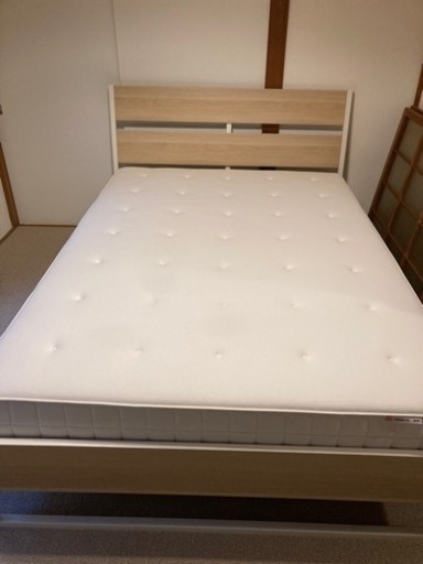 IKEA ダブルベット　マットレス&フレーム　美品
