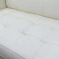 状態良好 2人掛けソファ ステッチ加工 クリーム系 リビング家具 生活家具 状態良好 2人掛けソファ ステッチ加工 クリーム系 リビング家具