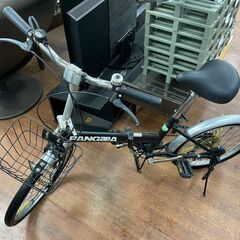 折りたたみ自転車　No.555　ブラック　カゴ付き　6段変速　【リサイクルショップどりーむ天保山店】