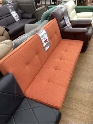 KA-49【新入荷　リサイクル品】ソファベッド　オレンジ