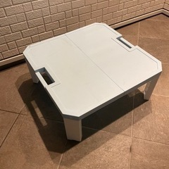 【車中泊にも！】ピクニック　キャンプ　折りたたみテーブル　水色