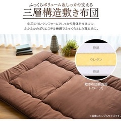 シングル　布団7点セット シングル カバー付きフェザー100%の画像