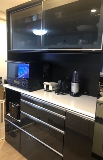 ※※【取引日指定有】※※ダイニングボード エブリー 140 BLACK 食器棚