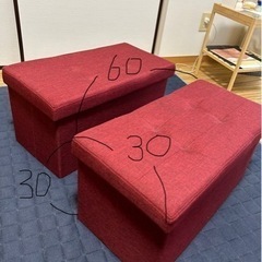 オットマンにもなる収納箱の画像