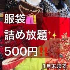【期間延長】【服袋500円】衣類詰め放題！キッズ・レディース・メ...