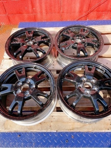 鹿屋市★共豊 SMACK VI-R 15インチ 6.0J+45 5-100 ナイトガンメタリック×ポリッシュ 4本セット