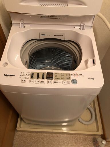 【2022年購入】洗濯機　4.5kg Hisense　HW-E4504